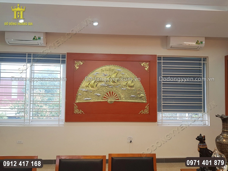 Tranh Quạt Thuận Buồm Xuôi Gió Hàng Kĩ 164Cm